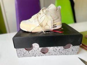 OffWhite x Air Jordan 4 SP Sail photo review