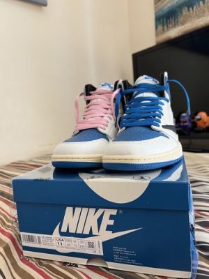 Travis Scott xFragment x Air Jordan 1 High OG SP Military Blue photo review